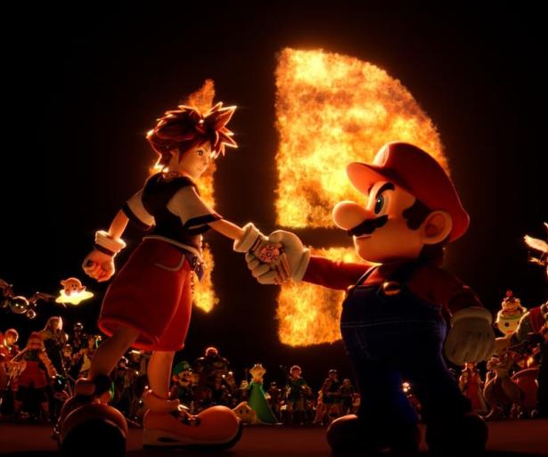 Sora and Mario finally meet and complete Super Smash Brothers