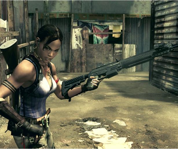 Sheva with her M3 shotgun