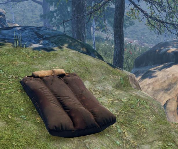 Sleeping bag in the wild.