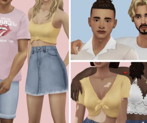 Some sims in great custom content clothing!