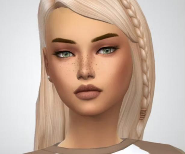 A beautiful sim with modded hair and makeup.